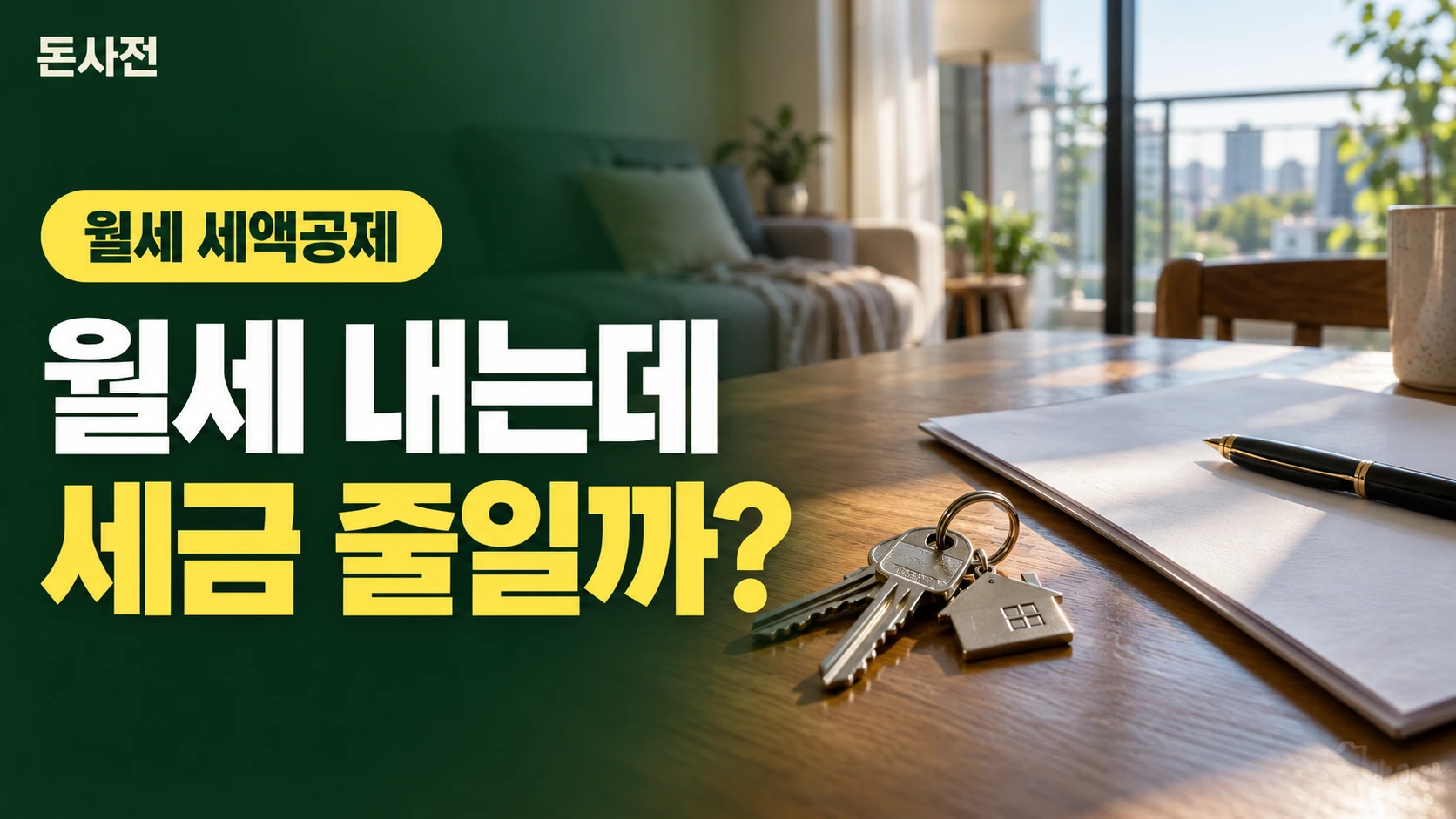 월세 내는데 세금 줄일까? — 월세 세액공제을 설명하는 사진풍 돈사전 썸네일