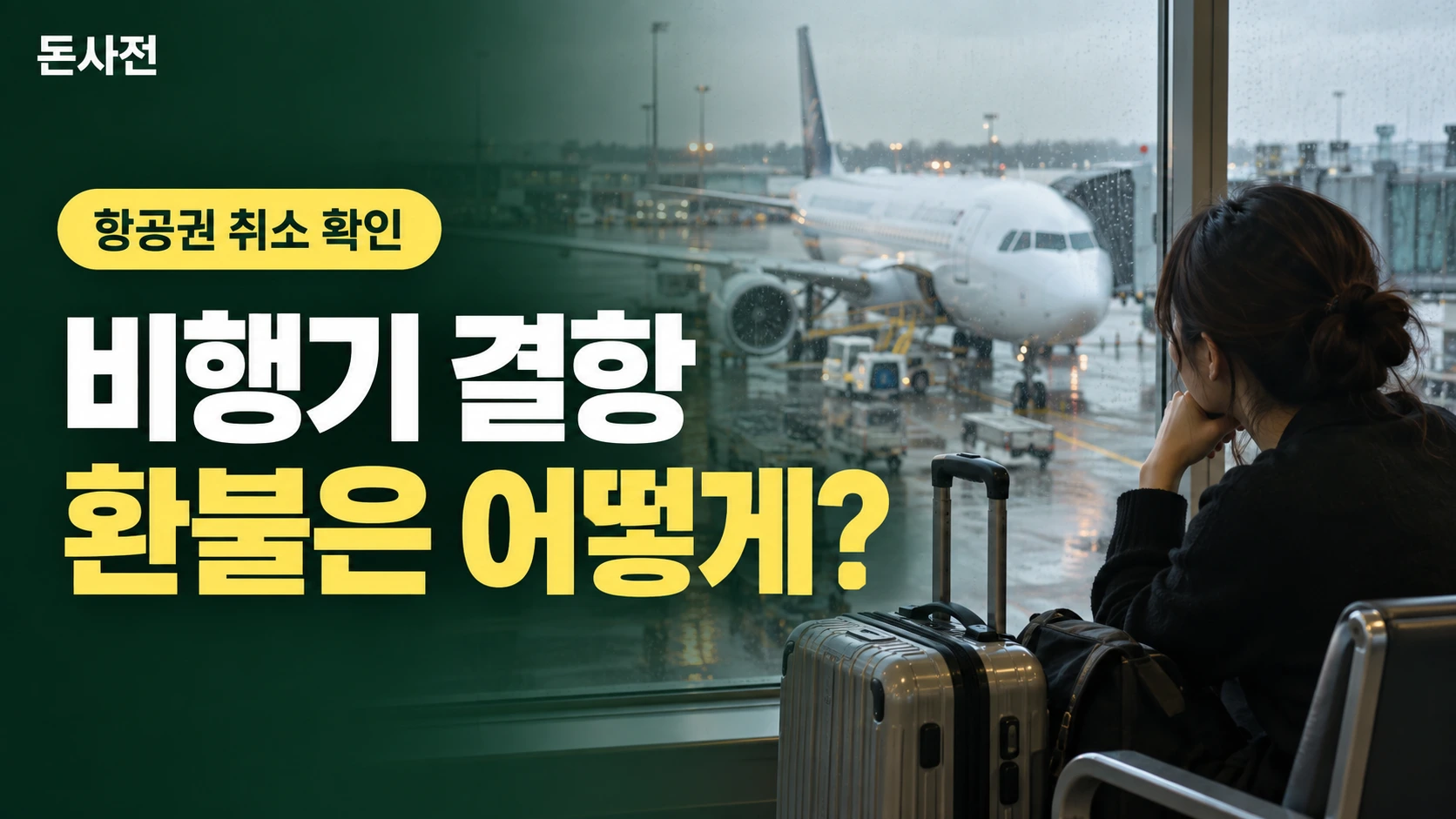 비행기 결항 환불은 어떻게? — 항공권 취소 확인을 설명하는 사진풍 돈사전 썸네일