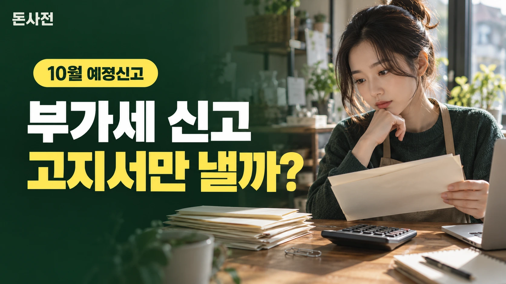 부가세 신고 고지서만 낼까? — 10월 예정신고을 설명하는 사진풍 돈사전 썸네일