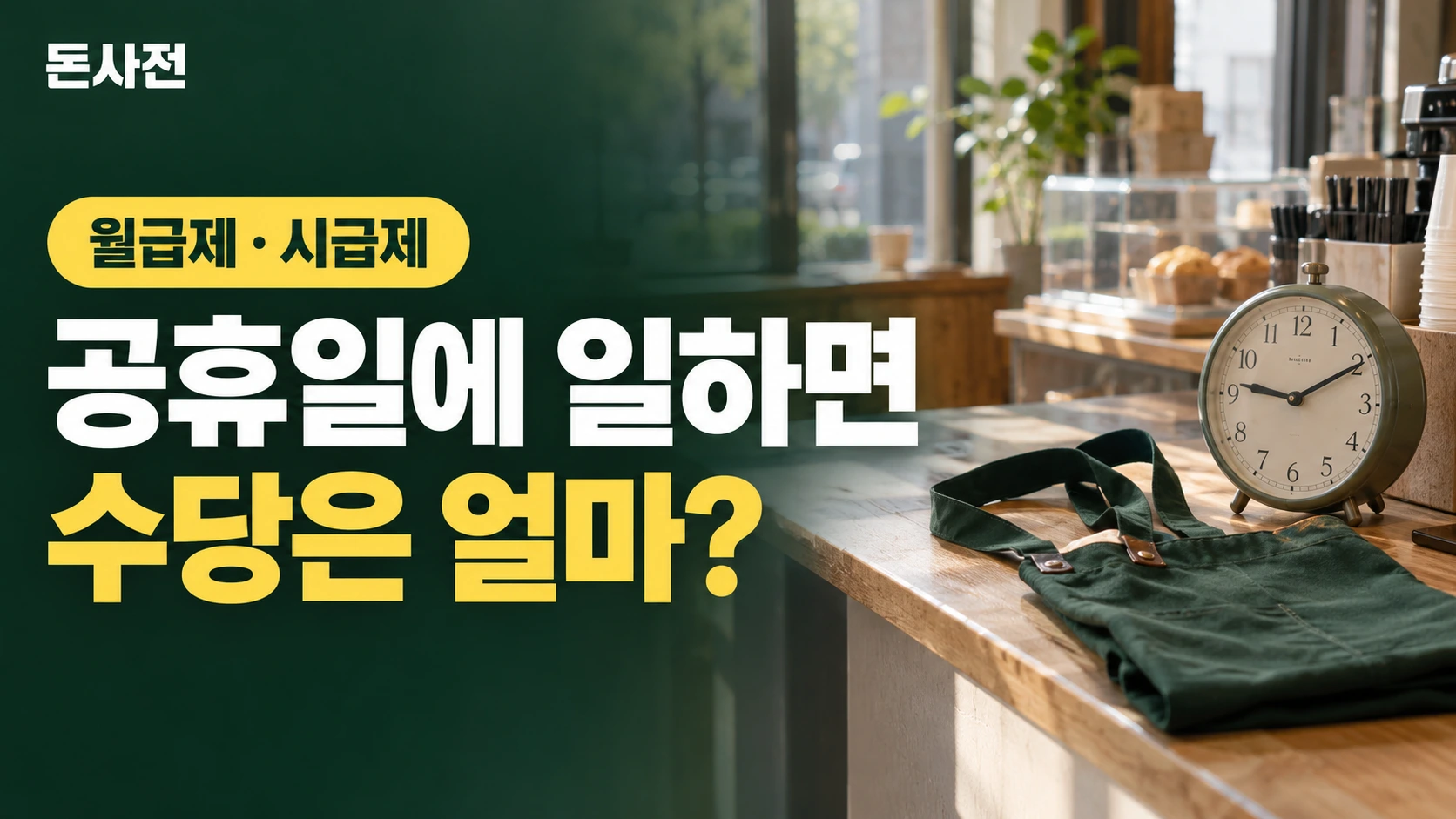 공휴일에 일하면 수당은 얼마? — 월급제·시급제을 설명하는 사진풍 돈사전 썸네일